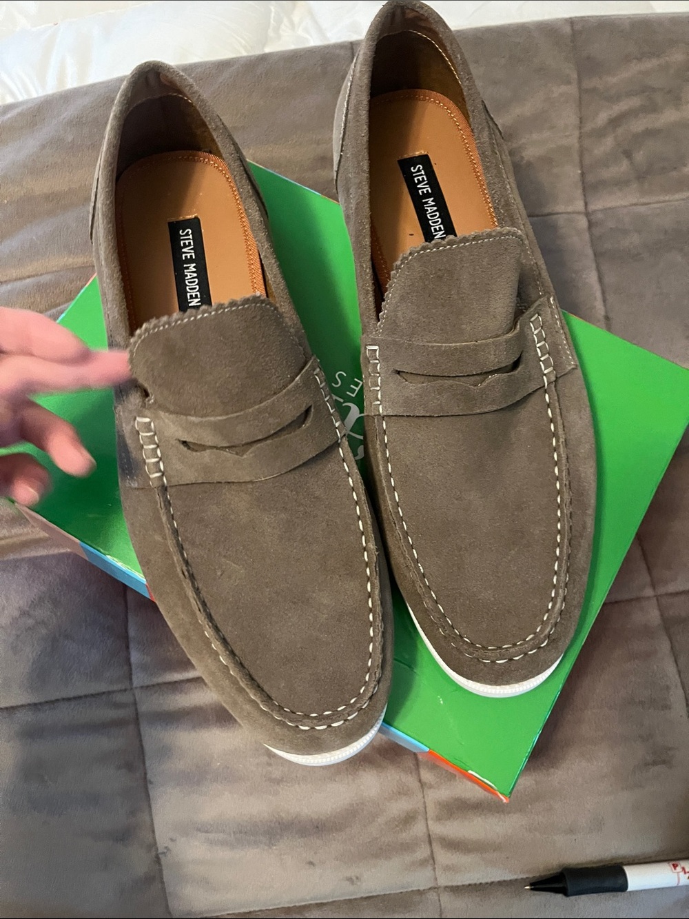 Steve Madden Brown Suede Penny Loafers